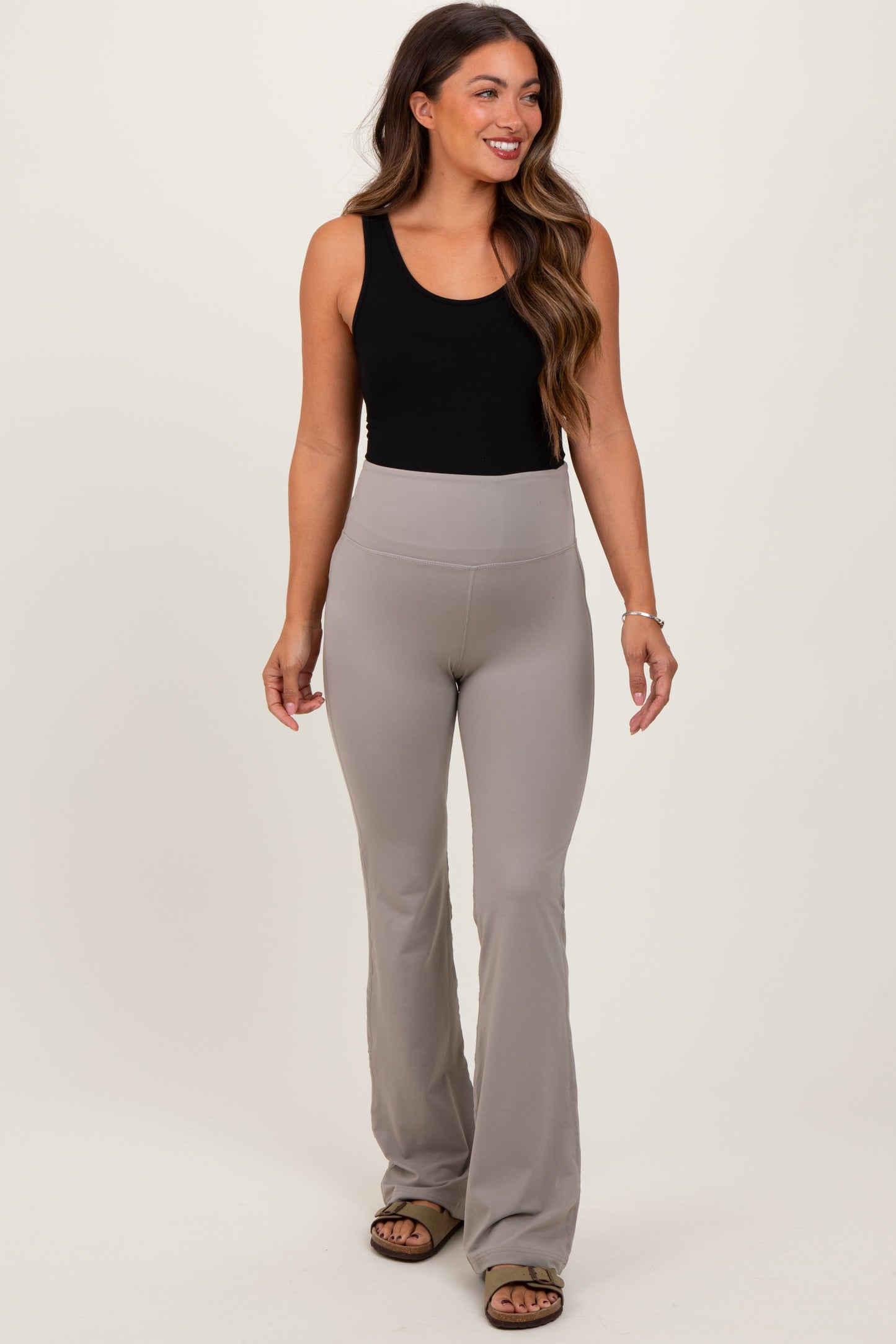 Light Grey Maternity Flared Leggings