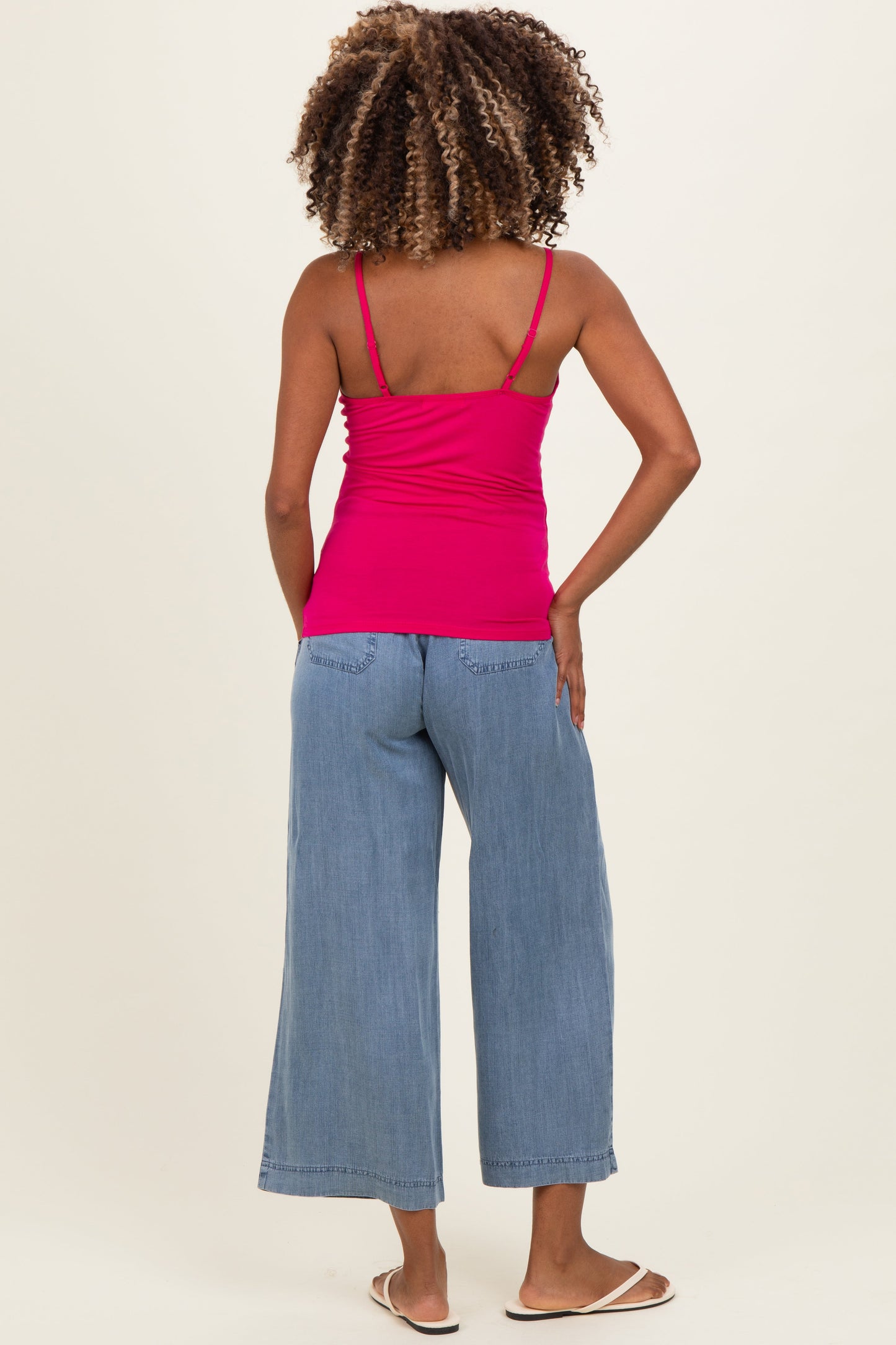 Magenta Basic Adjustable Strap Maternity Cami