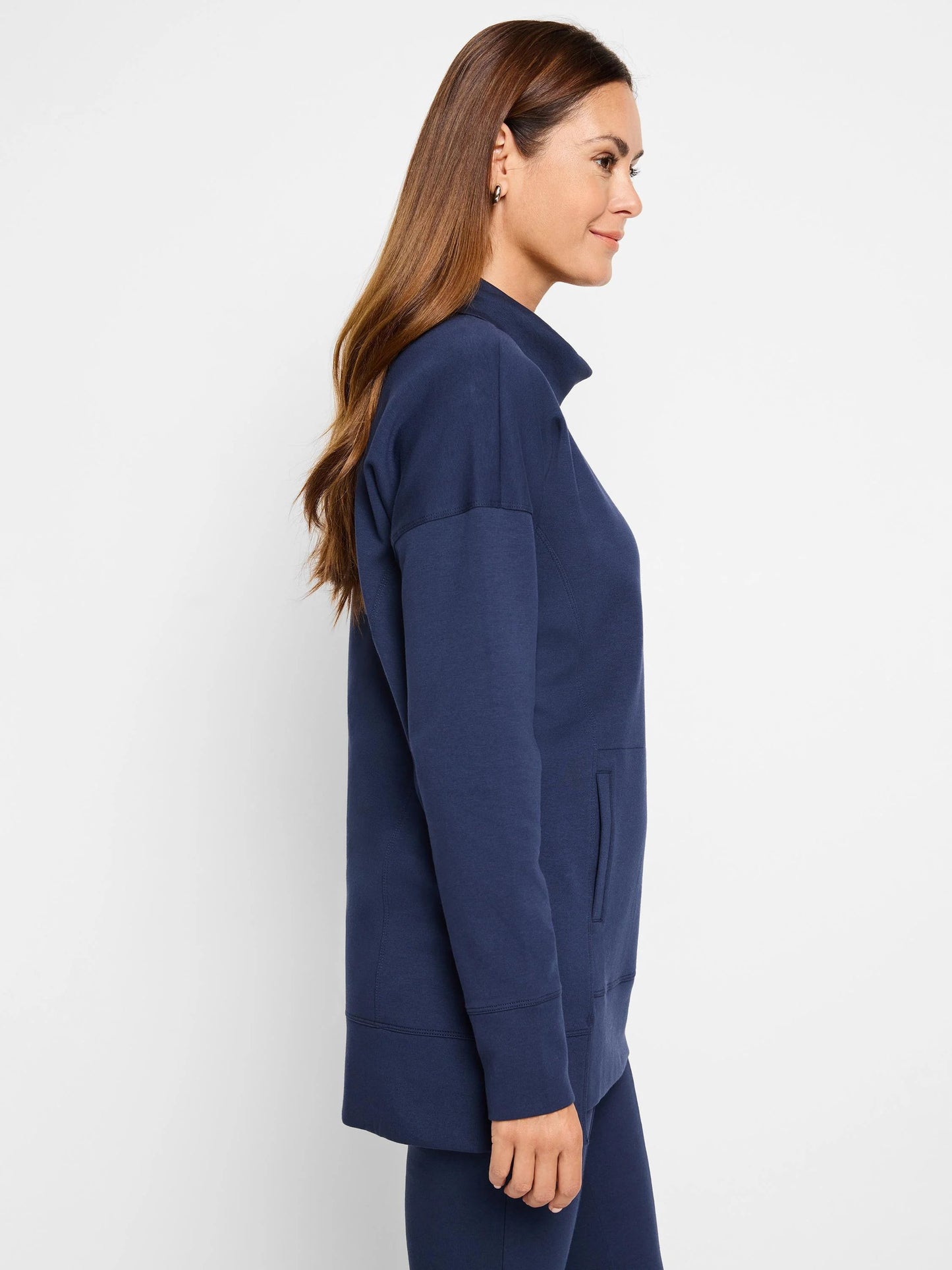 Seamed Scuba Funnel Neck Tunic