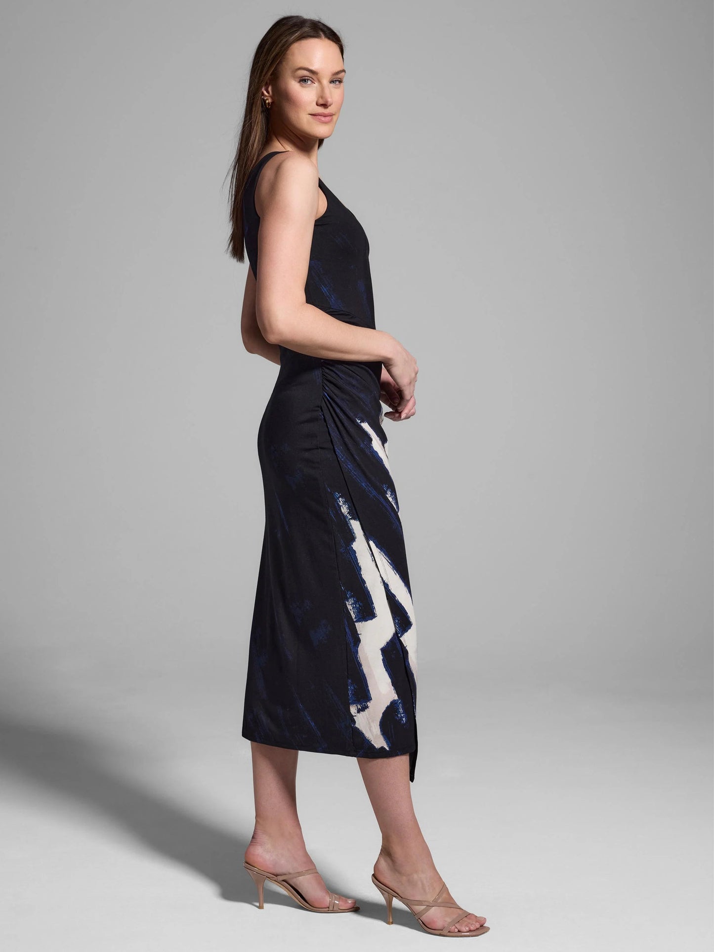 Gold Label Abstract Ruched Knit Dress