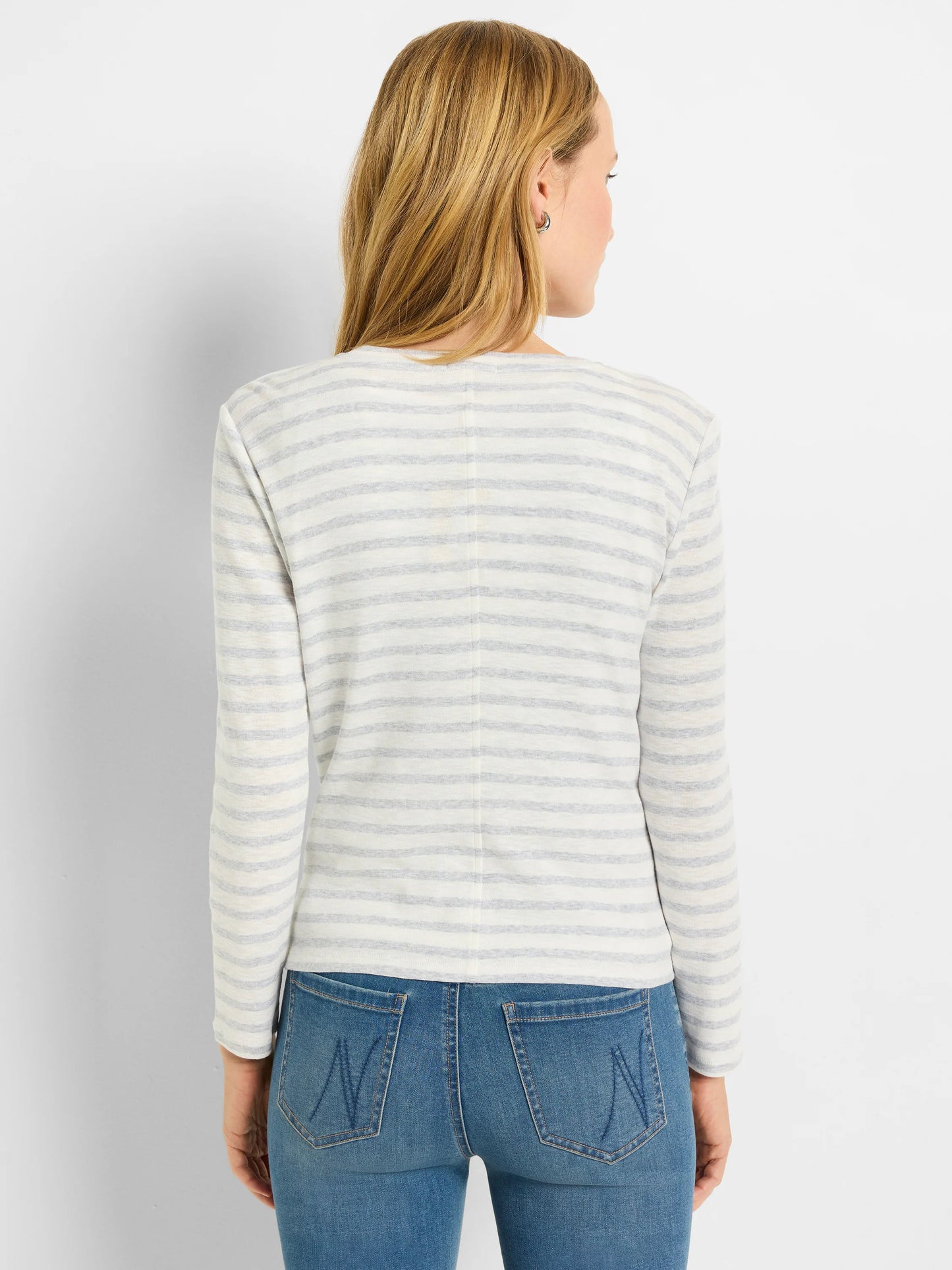 NZT Striped Snap Front Cardigan
