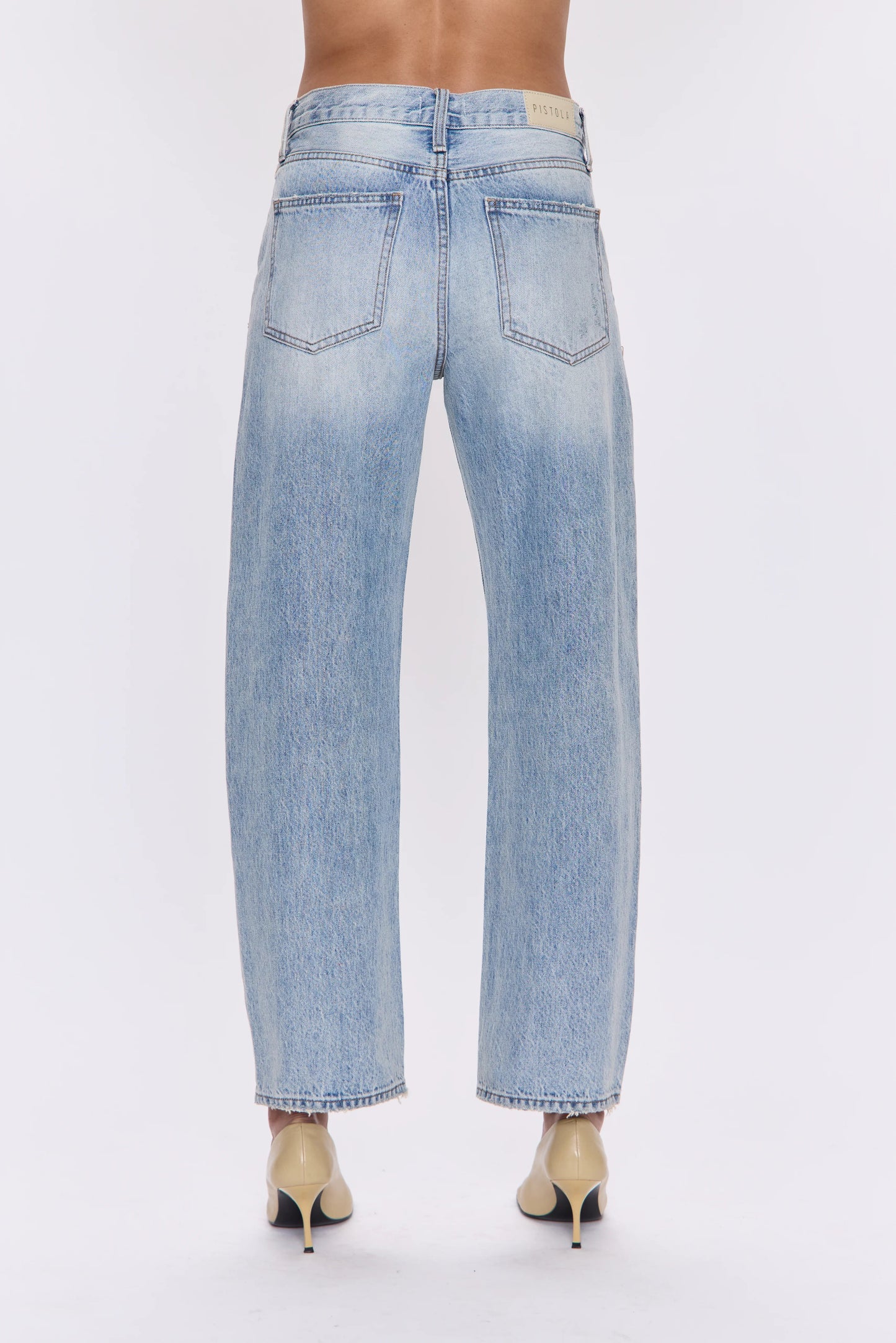 Pistola Lexi Mid Rise Bowed Straight Jean