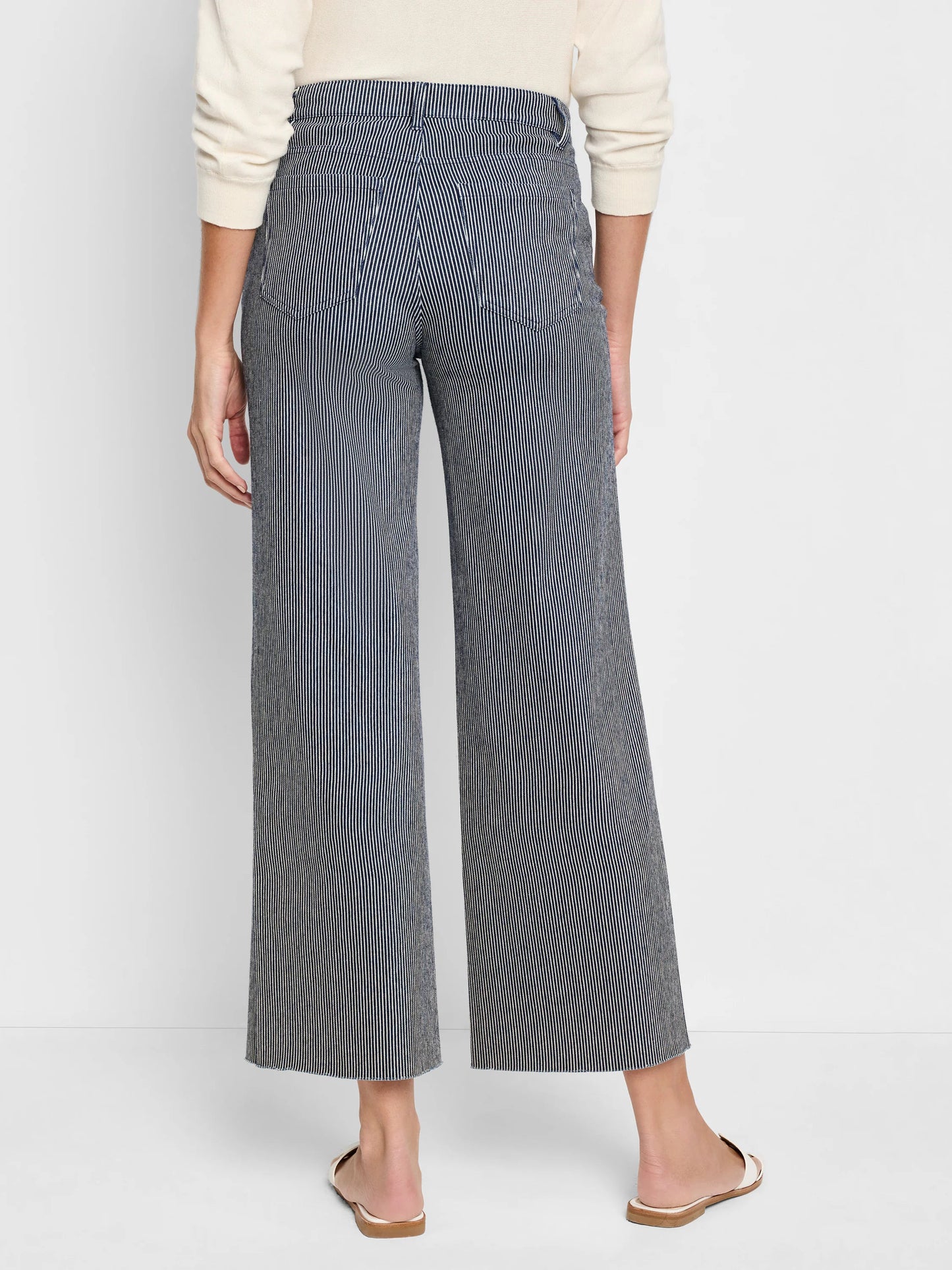 Railroad Stripe Weekend Wide Leg Ankle Jeans