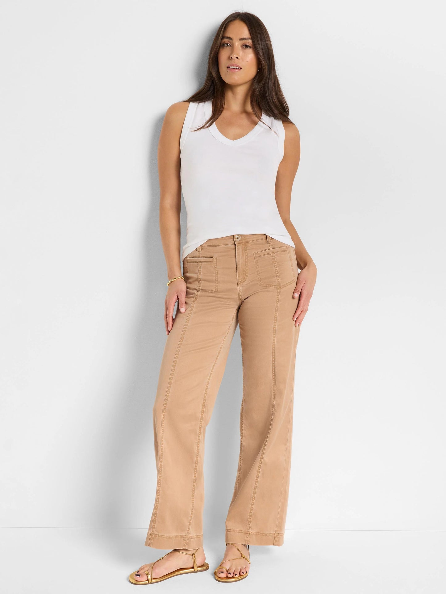 Cotton Sateen Wide Leg Pant